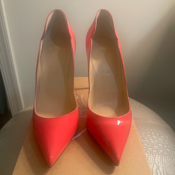 Authentic** Christian Louboutin Hot Chick 100 Patent Smoothie Pink size 39 - Picture 3 of 7